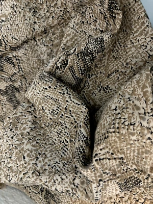 1 1/6Yd 44WX42L Brown SNAKE Reptile Print Cotton Quilt FABRIC Neutral Animal - Image 1 of 4