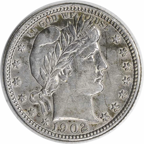 1902-O Barber Silver Quarter AU Uncertified #1124 Cover