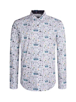 布加迪 2XL $179 HODGEPODGE 长袖印花衬衫,全新带标签经典版型 — 第 1/4 张图片