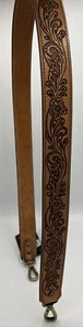 Affilare Hand Tooled Detachable Genuine Leather Shoulder Strap Flowers For Bag - Picture 1 of 11