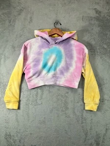 Girls Hoodies Medium 10 Sugar & Jade Blue Bullseye Tie Dye Cropped Sweatshirt - Picture 1 of 9