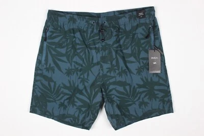 Pantalones Cortos Híbridos RVCA Brodie 2 Para Hombre 17" Bañador Tabla Rígido Azul Verde BRK0 Foto 1 de 4
