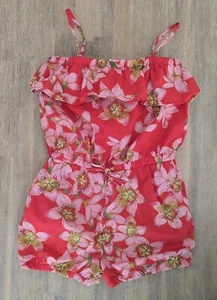 BABY GAP Girls Floral Red & Pink Short Romper One Piece - size 4 years - Picture 1 of 3