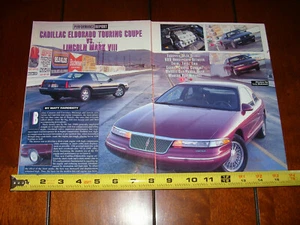 1995 LINCOLN MARK VIII vs. 1995 CADILLAC ELDORADO ORIGINAL ARTICLE - Picture 1 of 6
