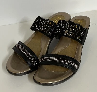 Sandálias NAOT Contempo preto e bronze cunhas Euro tamanho 40, EUA tamanho 9 NOVO COM CAIXA - Imagem 1 de 4