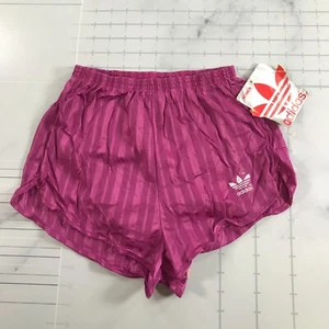 Vintage Adidas Running Shorts Womens S 28-30 Pink Purple Shimmery Striped - Picture 1 of 12