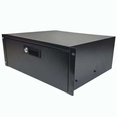 4U 19" 370mm Locking Storage Drawer Network Data Cabinet Flight Case Server Rack - Image 1 of 4