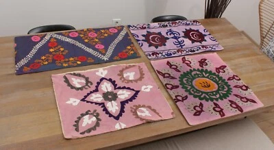 Suzani Pillow Cover Uzbek SET of 4 pcs 15.35" x 30.71" FREE Fast Shipment 14158 - Image 1 of 4