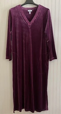 Charter Club Intimates XXL Felpa Bordada Cremallera Frontal Bata Abrigo Terciopelo Foto 1 de 4