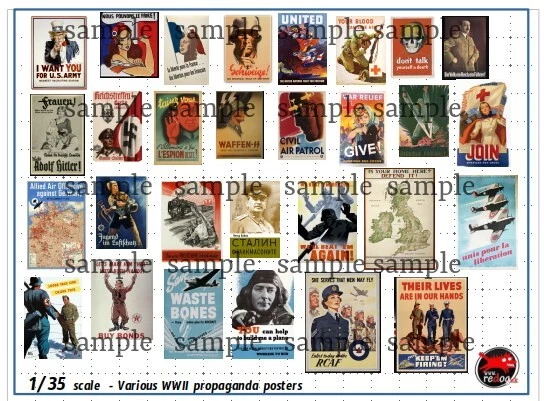 Redog 1:35 - WWII Propaganda Plakate / Diorama Zubehör / P3