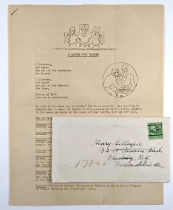 Mailer A Letter From Harlem Vintage Friendship House di Catherine De Hueck - Foto 1 di 5