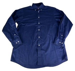 Izod Stretch Regular Fit Dress Shirt Men's M 15-15.5 32-33 Blue Pocket Button Up - Picture 1 of 6