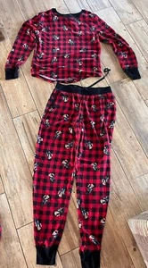 Polo Ralph Lauren Girls Bear Pajama Red Sleepwear Buffalo Check Top W Jogger - Picture 1 of 8