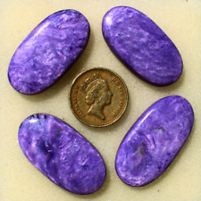 4 Pcs Natural Russian Charoite Top Quality 37mm-39mm Oval Cabochon Gemstones Lot