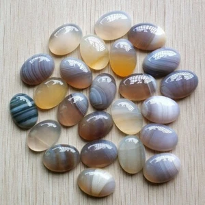 20pcs/lot stripe white onyx Oval CABOCHON Stone Beads No Holes 18x25mm - Picture 1 of 3