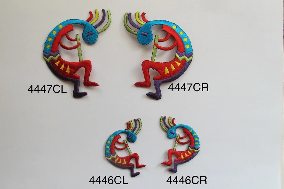 #4447C Multicolor Kokopelli Fertility Deity God Embroidery Applique Patch - Image 1 of 1