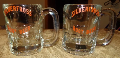 2-лот винтажный silverfross rootbear тяжелые стеклянные кружки в хорошей форме б/у - Изображение 1 из 4