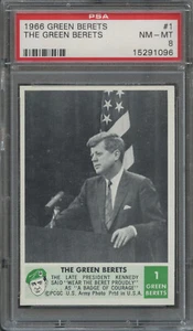 1966 Philadelphia Green Berets #1 President John F Kennedy PSA 8 NM/MT - Picture 1 of 2