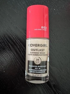 CoverGirl Outlast Extreme Wear Airbrush Foundation 802 Golden Ivory exp 5/25 - Picture 1 of 2