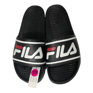 NWT FILA Black/Red/White Sandals Slides Shoes Men's Size 11 M - Picture 1 of 3