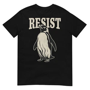 Funny Penguin Resist Cool Penguins Resist T-Shirt - Picture 1 of 17