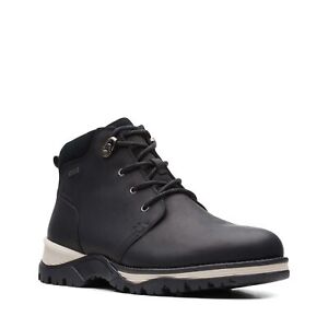 Clarks Topton Mid GORE-TEX Black Oily Leather Warm Men's Boots Size UK 7