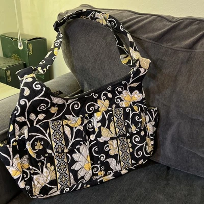 Nuevo de Lote Antiguo-Vera Bradley CARGO HLING AMARILLO PÁJARO HOBO Cartera Bolso de Mano Retirado Foto 1 de 4