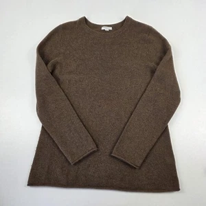 Garnet Hill Sweater Womens XL Brown 100% Cashmere Pullover Long Sleeve - Picture 1 of 10