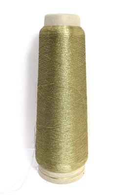 Lurex STEV15025 Dye Resist Gimp White Gold Nm 40, 250 Dtex Cone Partial 146grs - Image 1 of 4