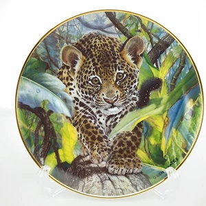 Franklin Mint Fuzzy Friends Baby Leapard Cheetah Big Cat Collector Plate 8" - Picture 1 of 8