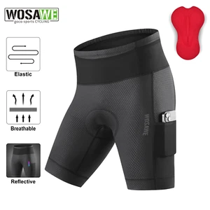 WOSAWE Mens Cycling Shorts MTB Road Bike Short Pants 4D Padded Tights Breathable - Foto 1 di 11