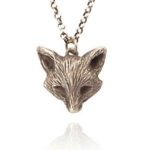 Necklace Sterling Silver Fox Pendant  18-inch Chain Handmade Andree Chenier