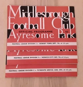Middlesbrough 1963/64 Division 2 Selection of League Programmes from menu - Picture 1 of 4