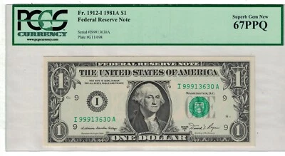 ** 1981 A $1 ONE DOLLAR FEDERAL RESERVE NOTE FR.1912-I SUPERB GEM NEW ** - Image 1 of 2