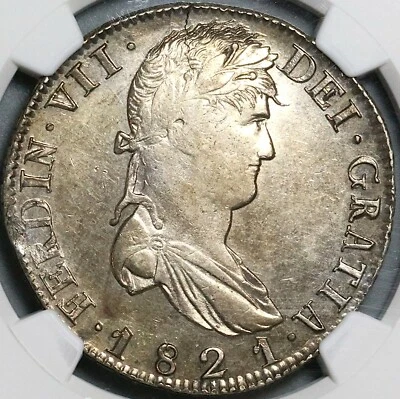1821 Zs NGC AU 58 Mexico 8 Reales Zacatecas War Independence Coin (22013002C) - Image 1 of 4