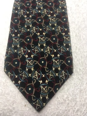 JT BECKETT CORBATA HOMBRE NEGRO CON ROJO AZUL GRIS VERDE 3,75 X 58 Foto 1 de 4