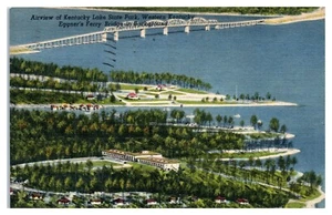Vista aérea del puente de ferry de Eggner en Kentucky Lake State Park postal - Imagen 1 de 2