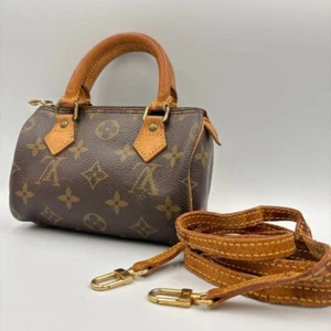 LOUIS VUITTON Monogram Mini Speedy Hand Bag M41534 Canvas Leather from Japan - Picture 1 of 18