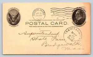 1906 Postal Card Boston To Bridgewater MA Request Statements For Publication DPO - Picture 1 of 2