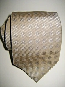 195 $ NEU GIVENCHY Paris hellbraune italienische Seidenkrawatte Splitter Kreise Muster klassisch - Bild 1 von 8