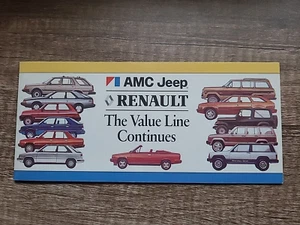AMC Jeep RENAULT 1985 Car Brochure The Value Line Continues - Picture 1 of 4