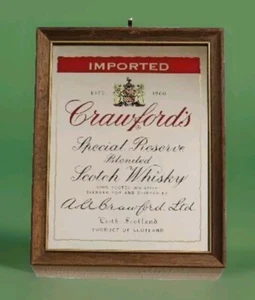 Vintage Crawford's Special Reserve Scottish Whisky Mirror Advertising Sign - Picture 1 of 2