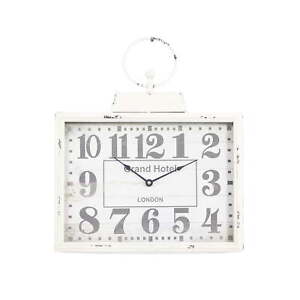DecMode 16" x 15" White Metal Pocket Watch Style Wall Clock