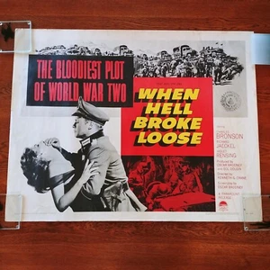 Póster de la película 1958 When Hell Broke suelto Charles Bronson Segunda Guerra Mundial Paramount enrollado - Imagen 1 de 11