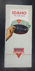 1960 Idaho road map Conoco oil gas Yellowstone Glacier Parks the Gem State - Picture 1 of 4