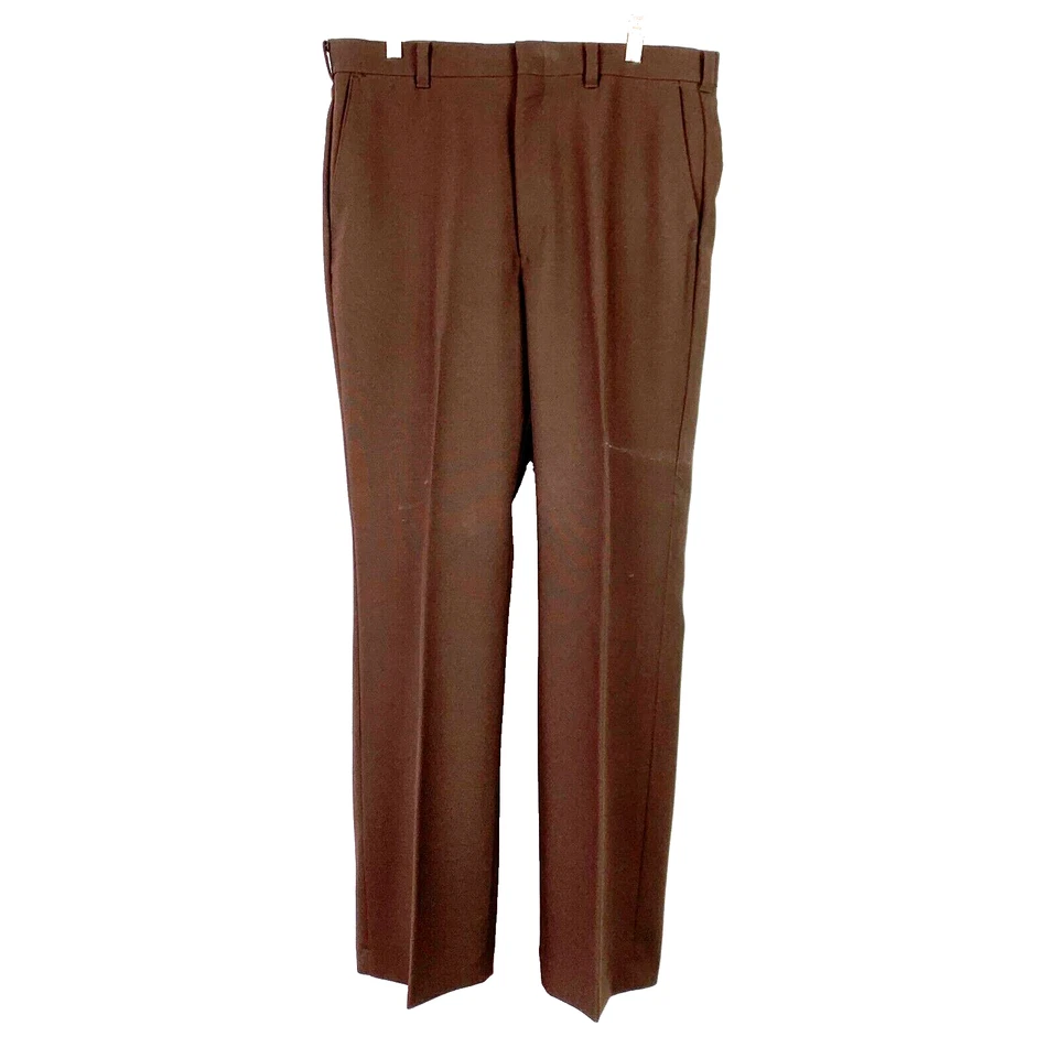 Pantalones de ocio discoteca vintage años 70 Levi's Panatela marrón poliéster para hombre 35x33 Foto 1 de 4