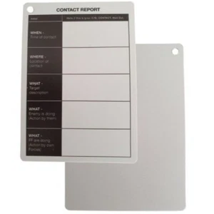 Military Contact Report A6 Plastic Card Army Commanders Fieldcraft Aid Memoire - Picture 1 of 2