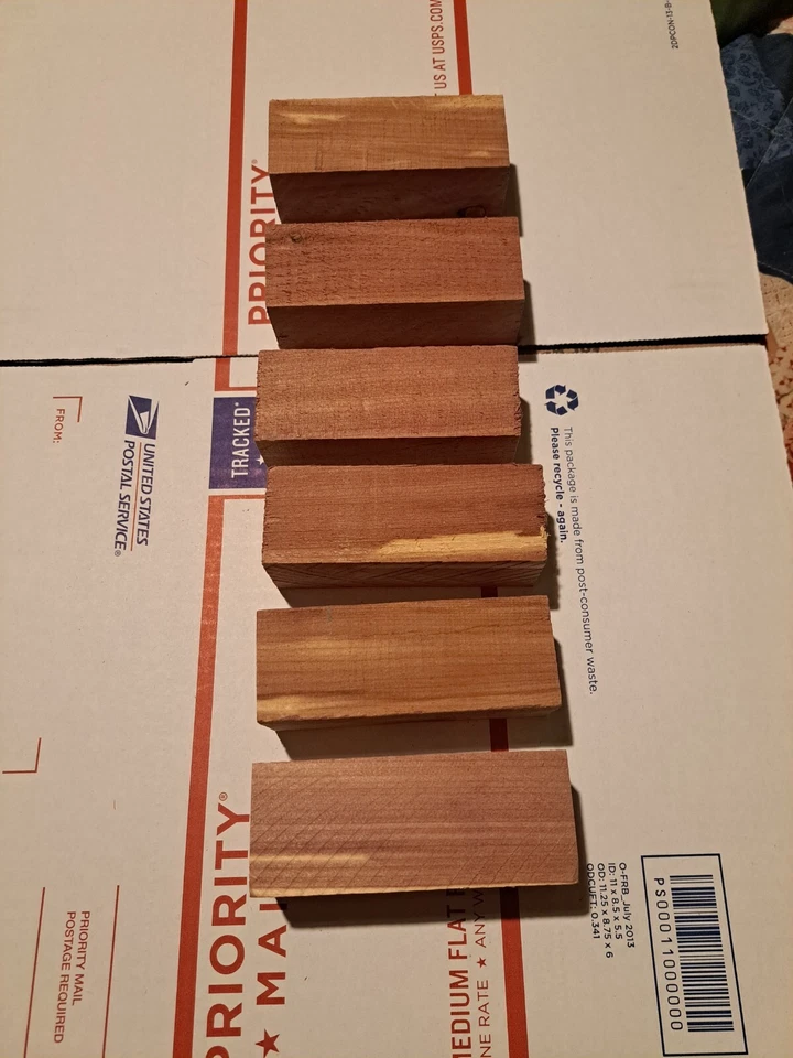 6) RED CEDAR DUCK CALL / TURNING BLANKS, 1-1/2" X 1-1/2" X 4" (+/- 1/8") - Image 1 of 1