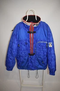 Chaqueta Parka De Colección Fila Ski Team Italia Azul con Cremallera Thermore Para Hombre Talla Mediana - Imagen 1 de 22