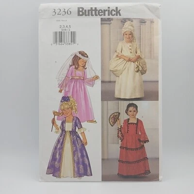 Butterick 3236 Toddler Marie Antoinette Spanish Senorita Princess Size 2-5 Uncut - Image 1 of 4